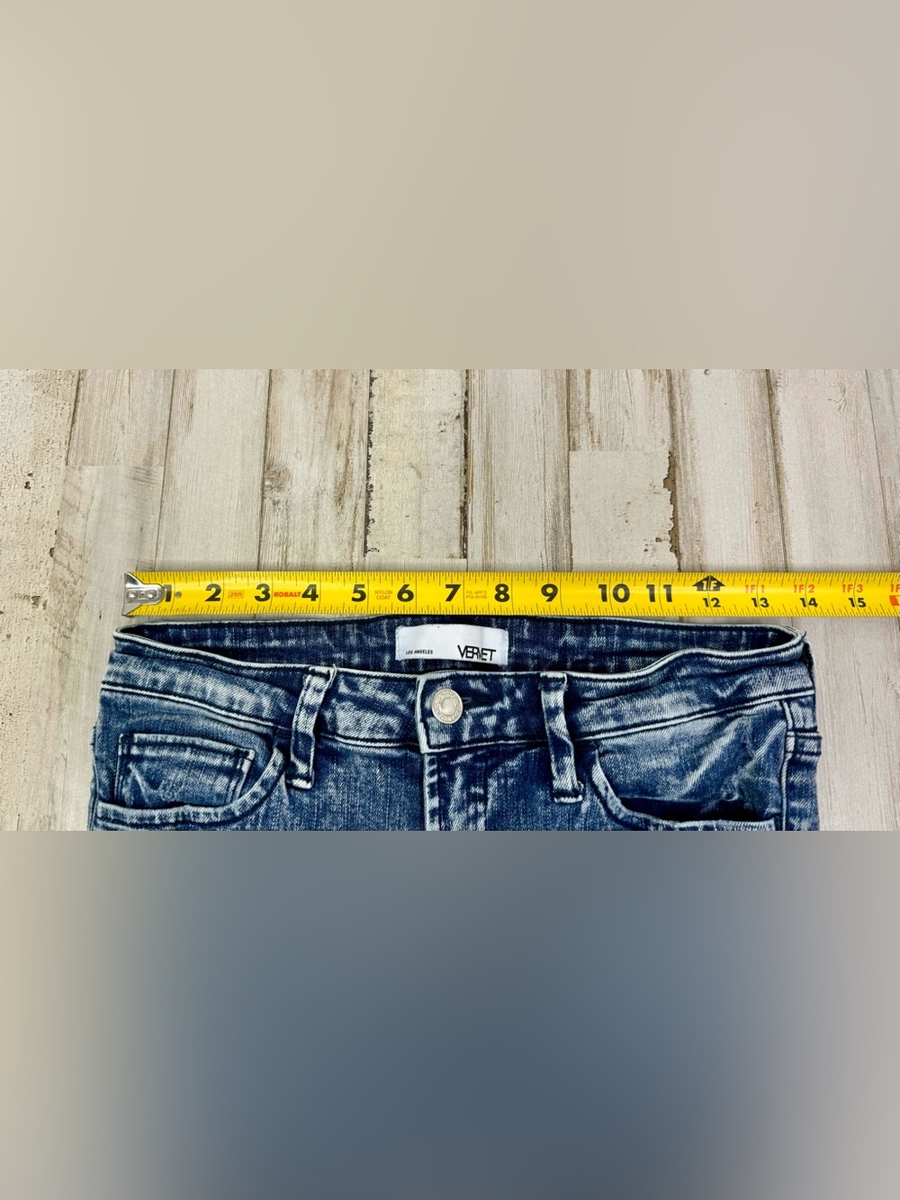 Vervet Blue Skinny Jeans 27 (28x27) High Rise distressed - Picture 6 of 12